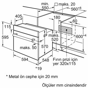 Profilo FRMA356G Gri Ankastre Fırın